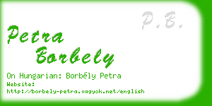 petra borbely business card