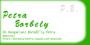 petra borbely business card